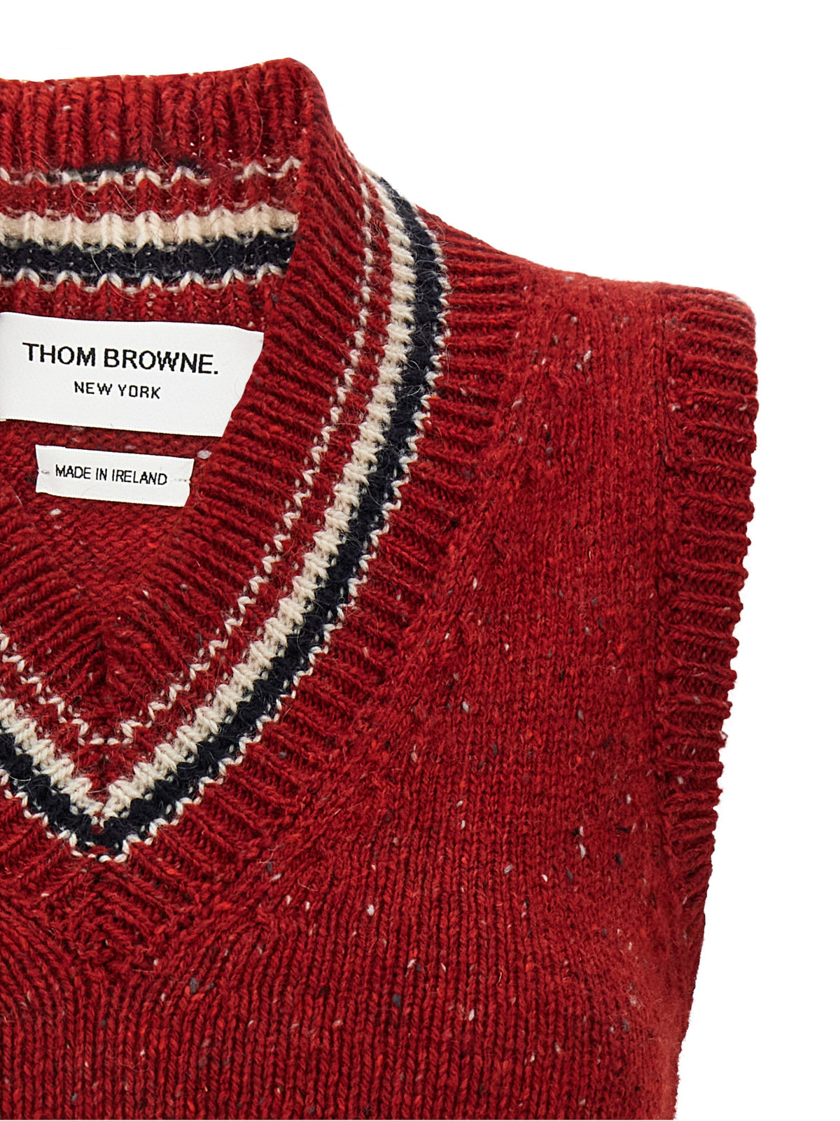 Thom Browne Red Wool Sleeveless Women's Jacket