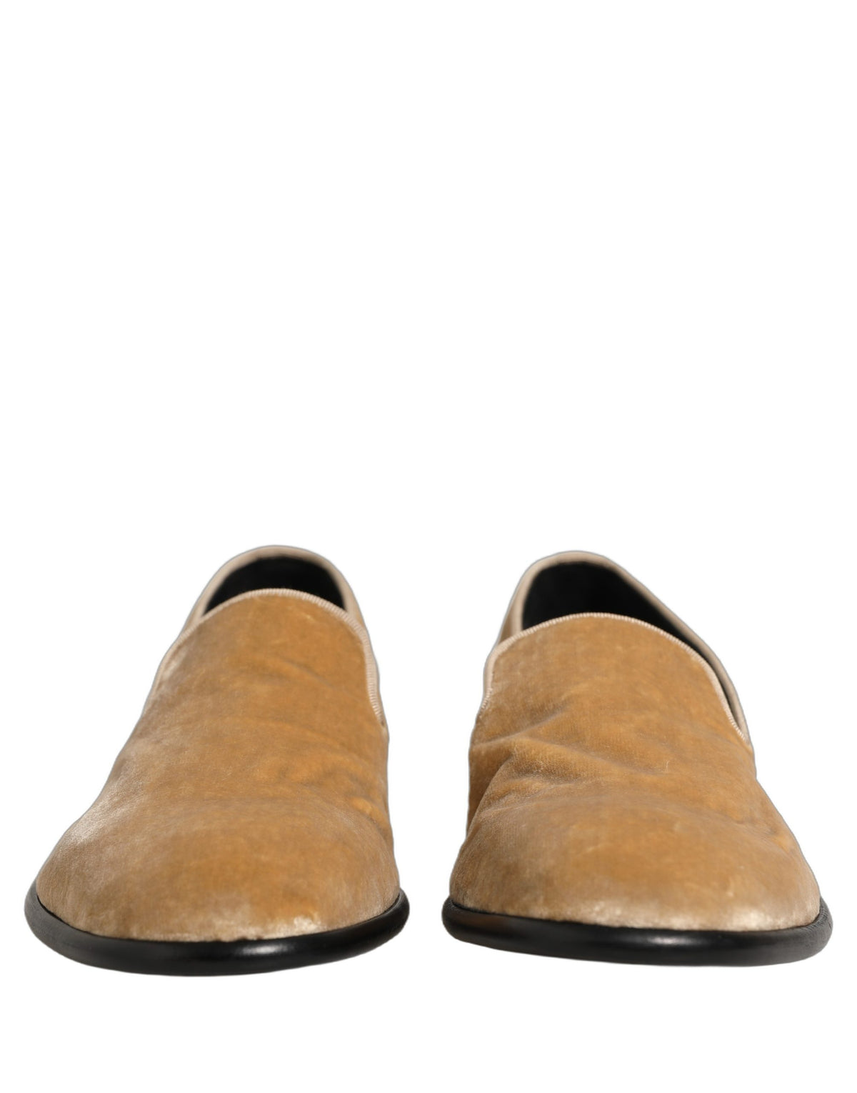 Dolce & Gabbana Beige Suede Slip On Slippers Loafers Men's Shoes