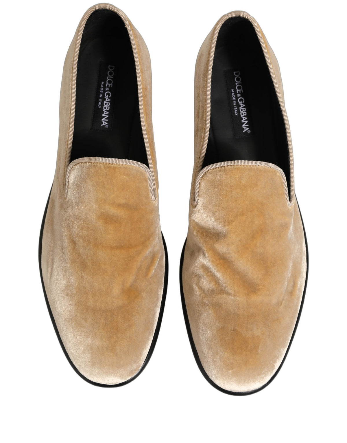 Dolce & Gabbana Beige Suede Slip On Slippers Loafers Men's Shoes