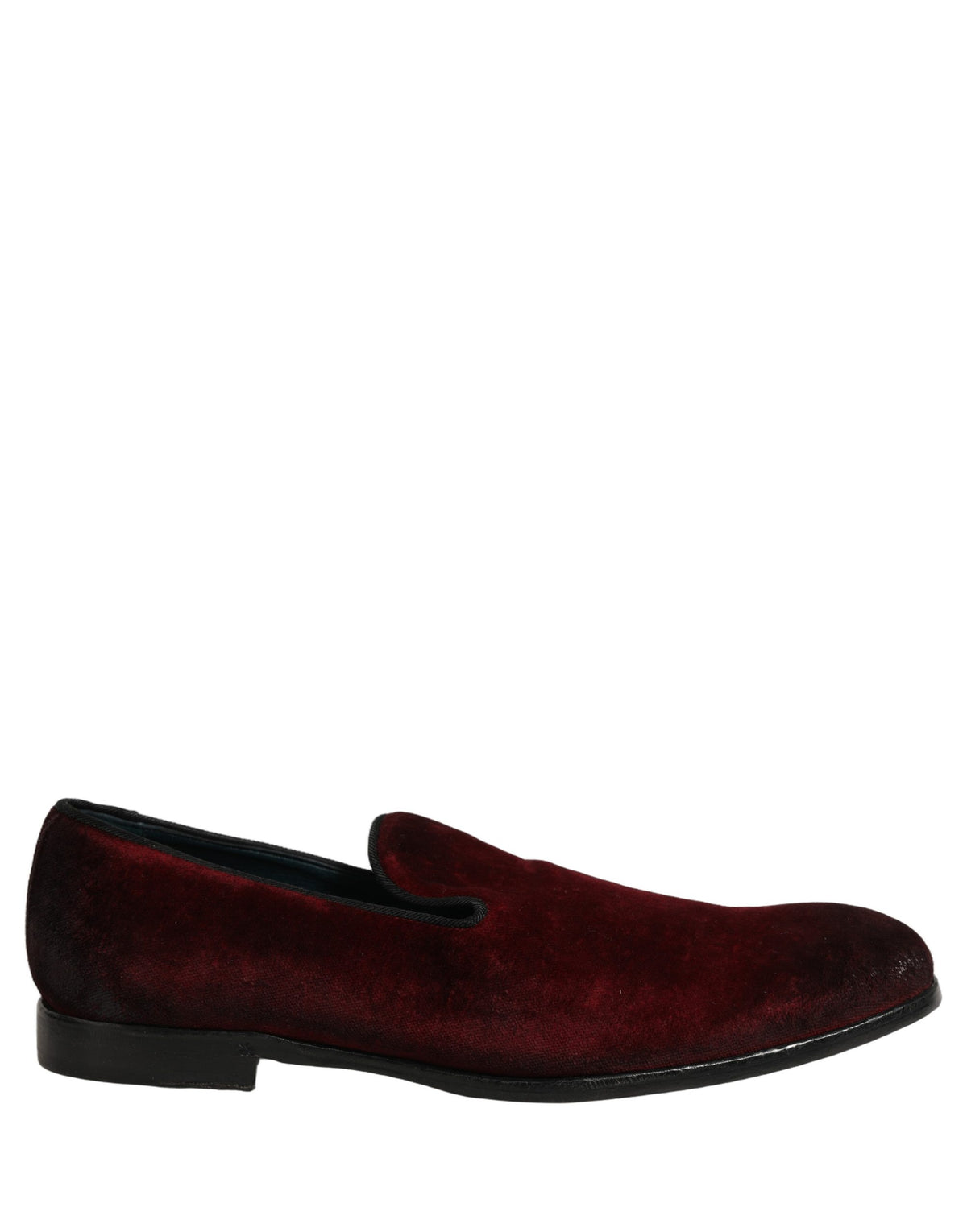 Dolce & Gabbana Maroon Suede Slip On Slippers Loafers Men's Shoes