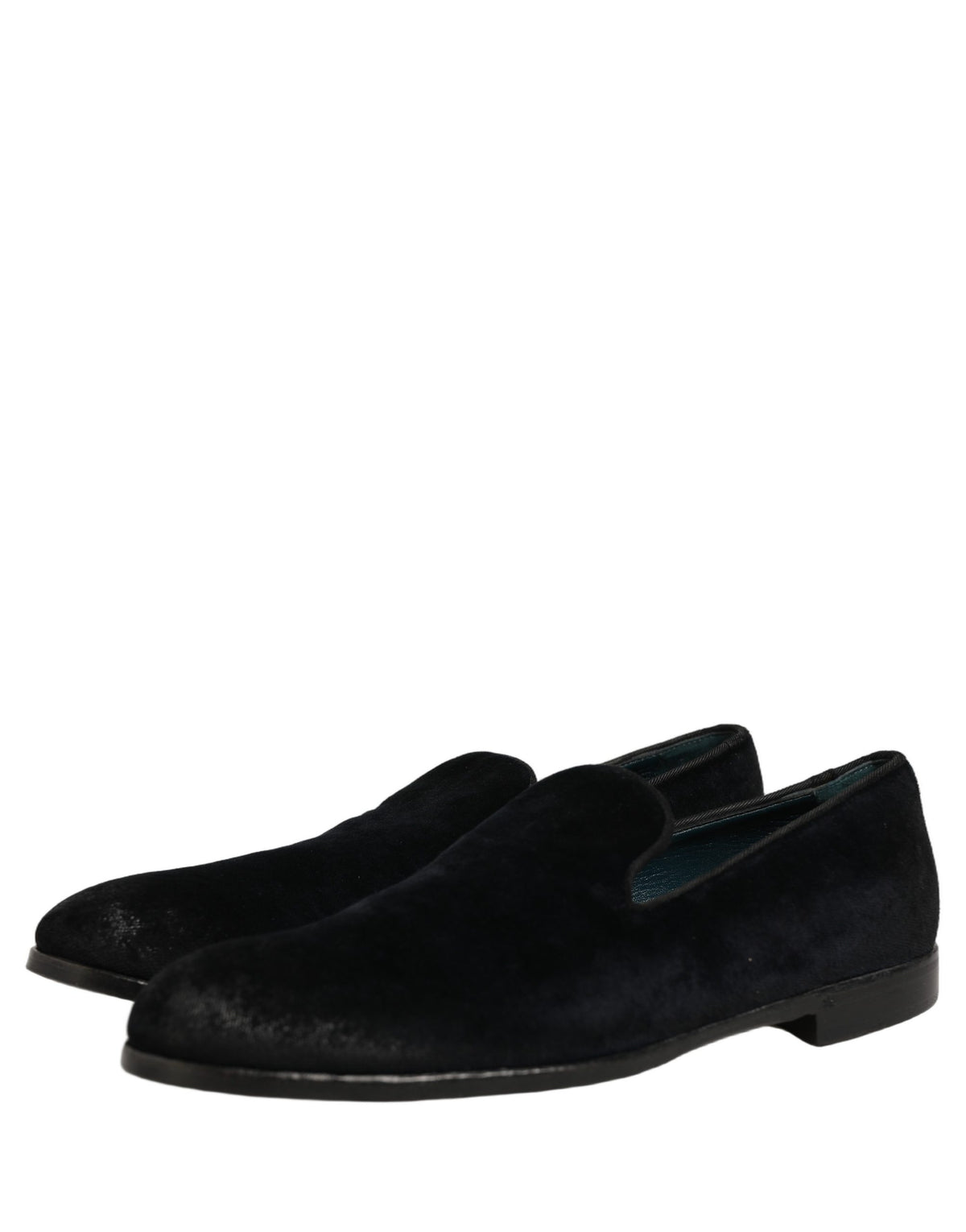 Dolce & Gabbana Black Suede Slip On Slippers Loafers Men's Shoes
