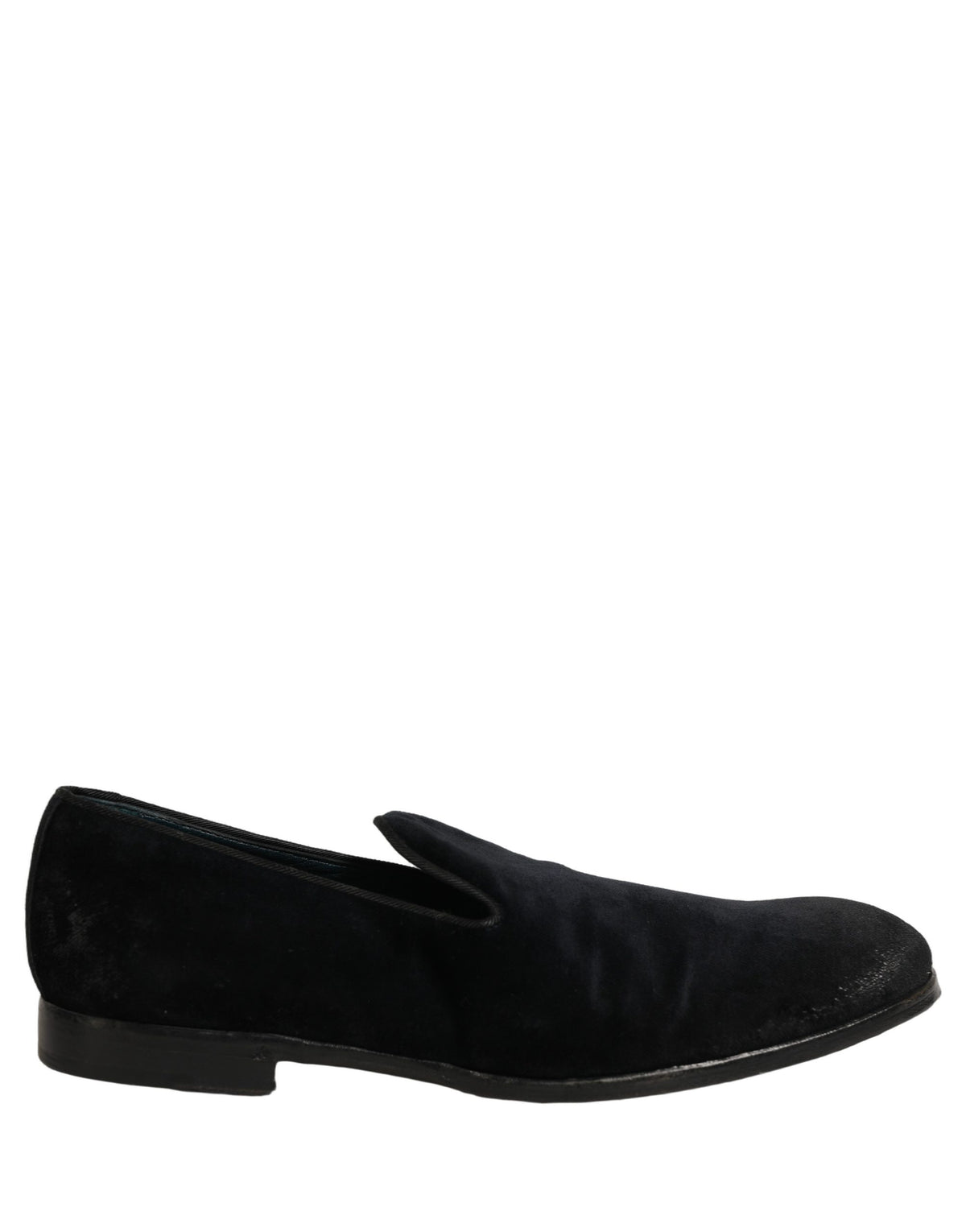 Dolce & Gabbana Black Suede Slip On Slippers Loafers Men's Shoes