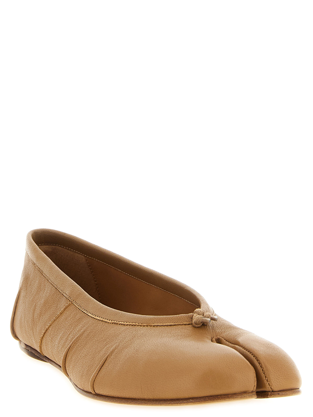 Maison Margiela Beige Lamb Leather Ballet Women's Flats