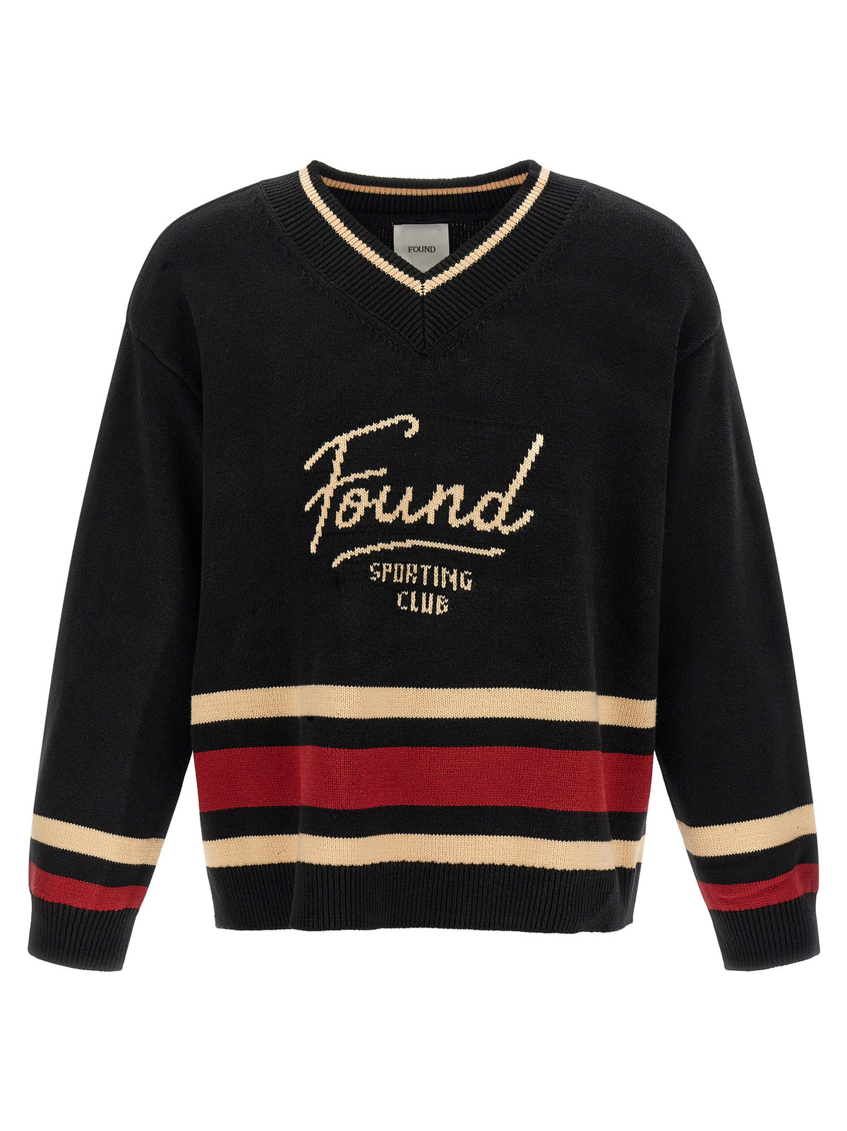FOUND Black Cotton Men's Cardigan