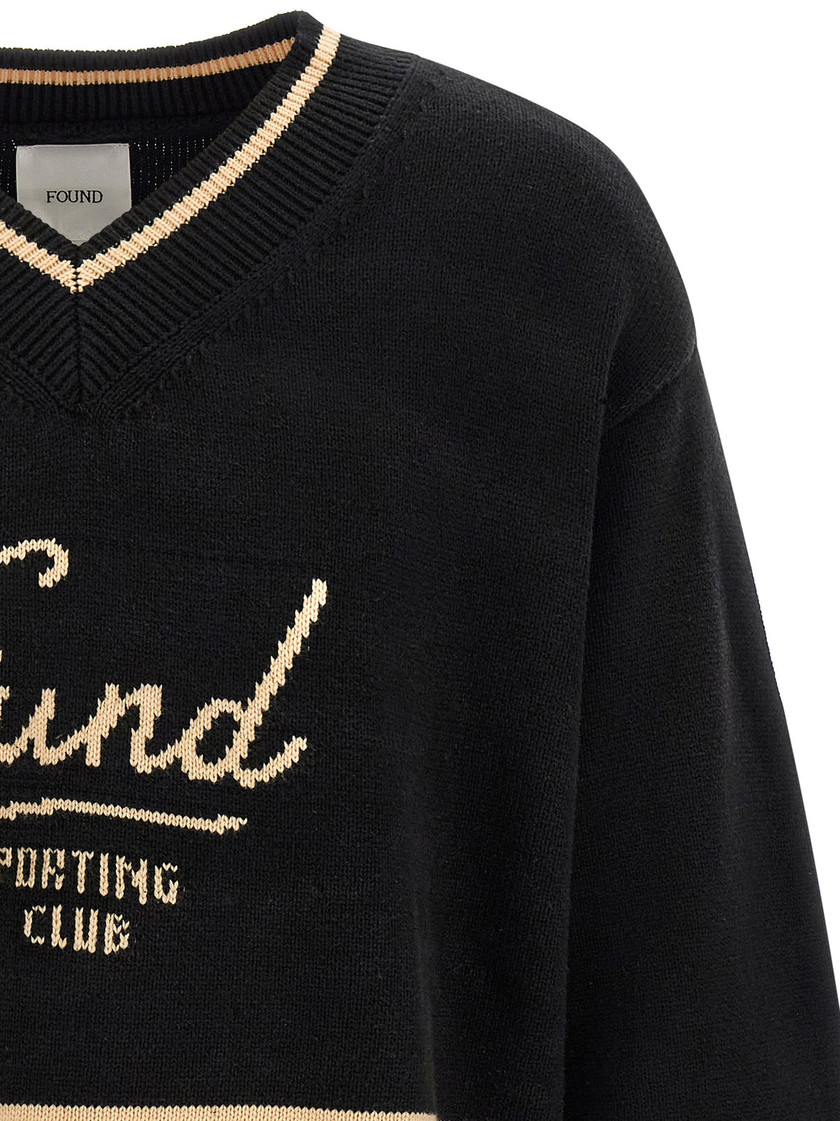 FOUND Black Cotton Men's Cardigan