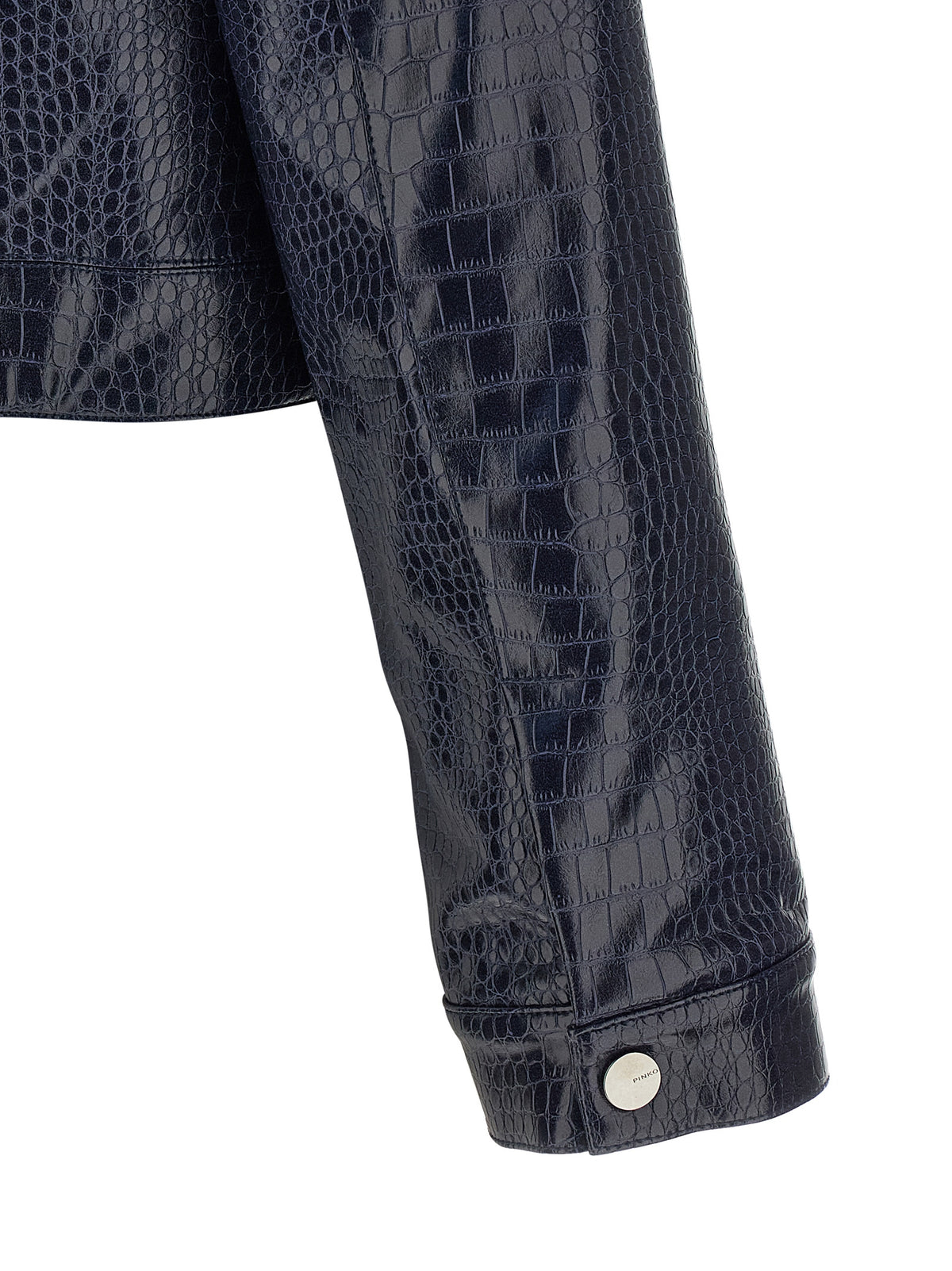 PINKO Blue Viscose Leather Women's Jacket