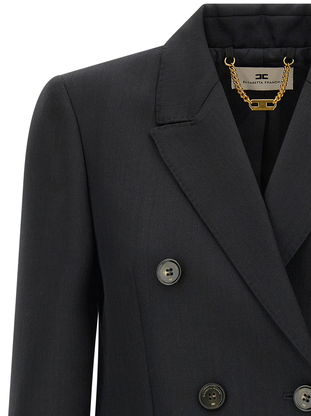 Elisabetta Franchi Black Virgin Wool Women's Blazer
