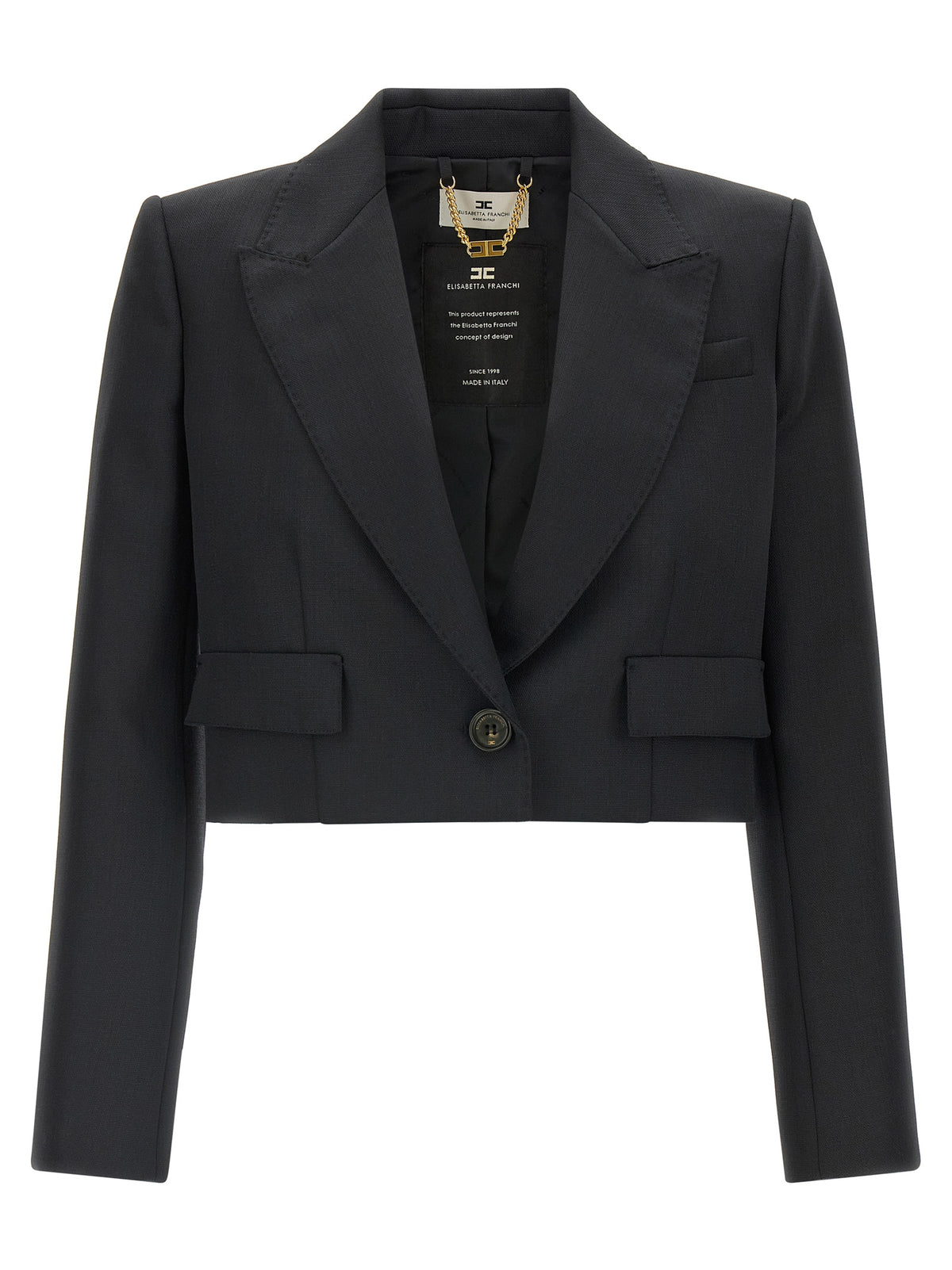 Elisabetta Franchi Black Virgin Wool Women's Blazer