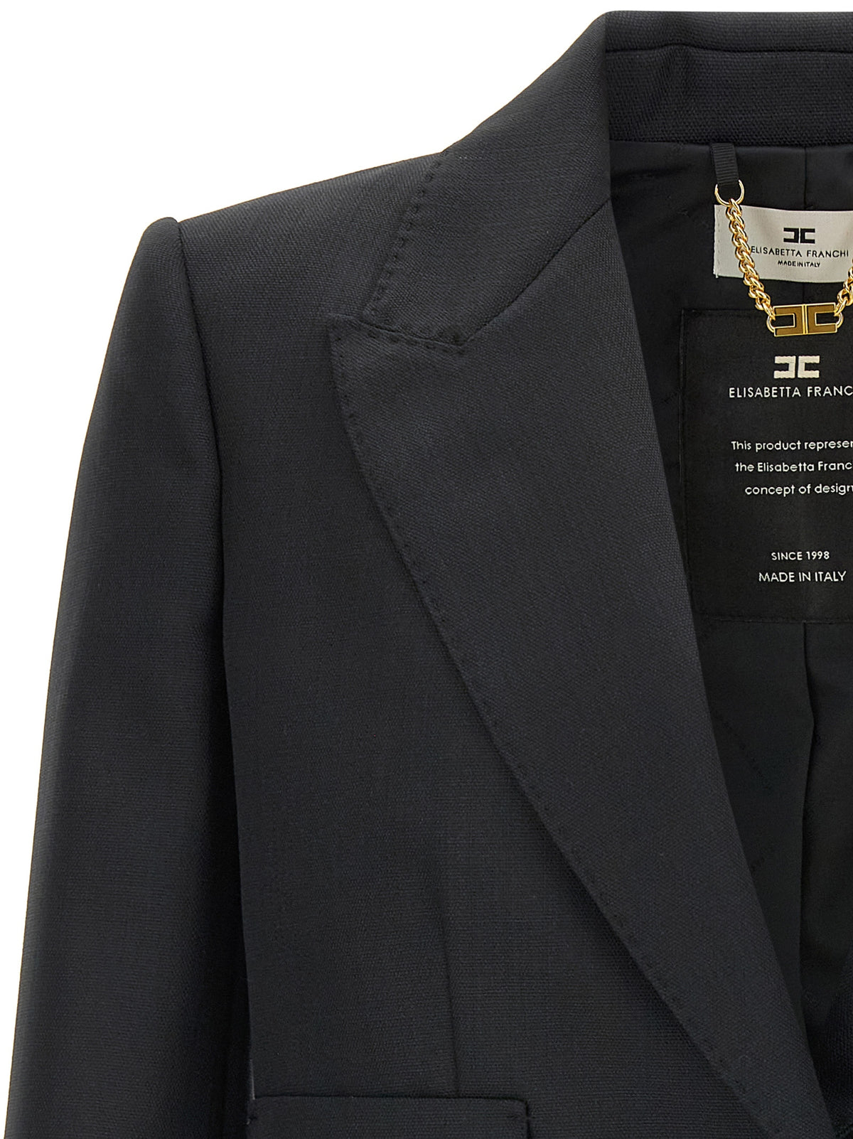 Elisabetta Franchi Black Virgin Wool Women's Blazer