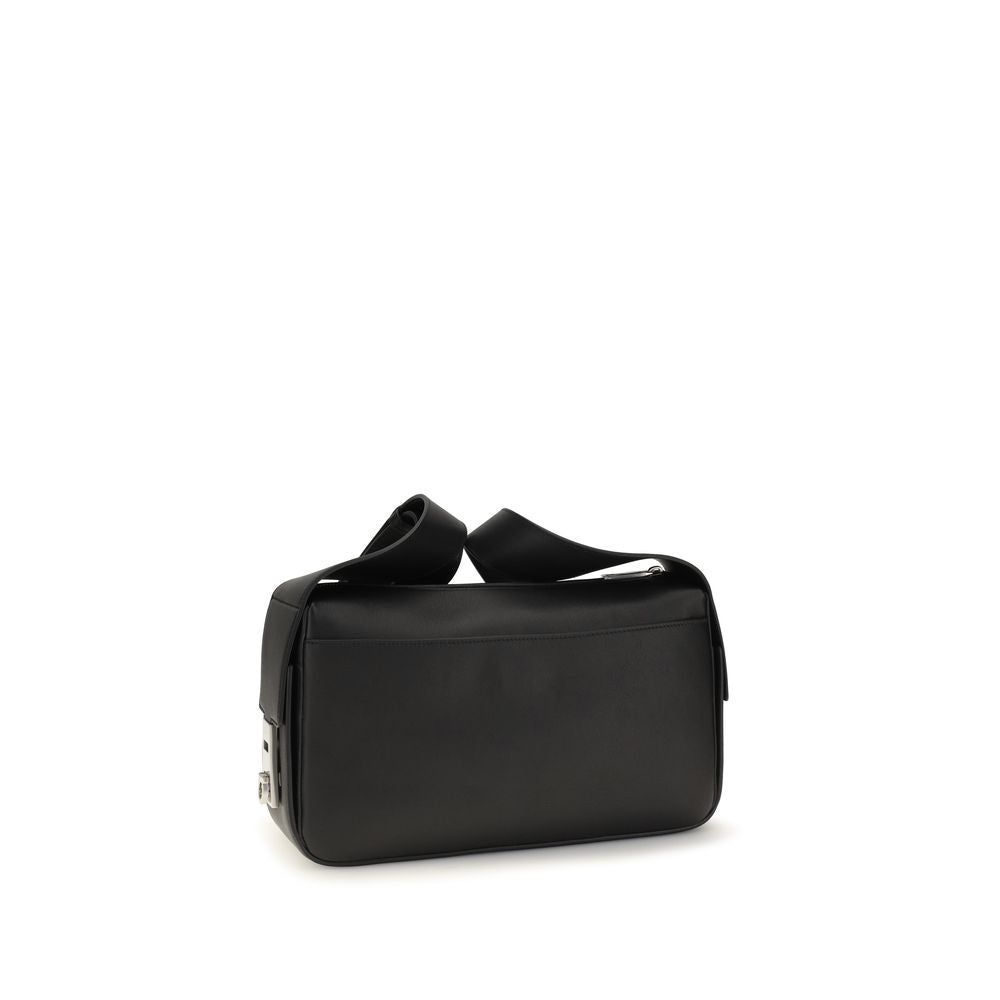 Ferragamo Black Calf Leather Bos Taurus Luggage And Men's Travel