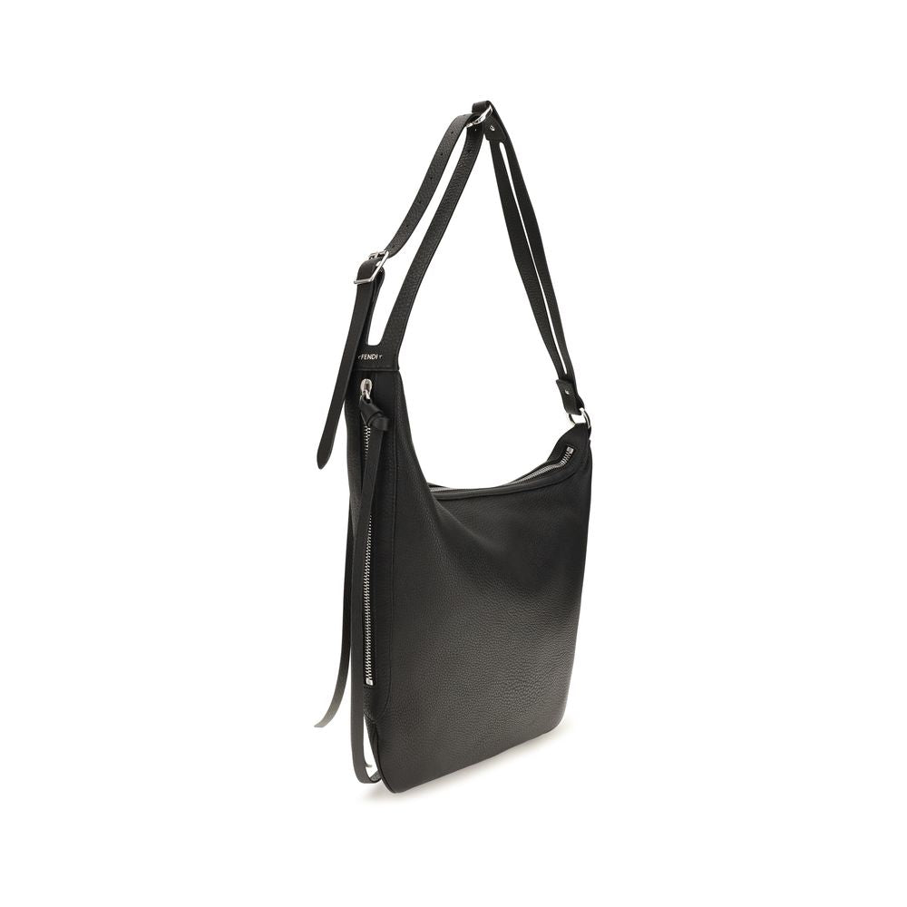 Fendi Black Calf Leather Bos Taurus Shoulder Men's Bag