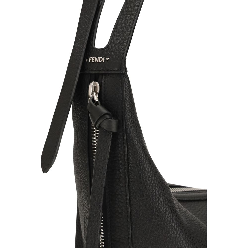 Fendi Black Calf Leather Bos Taurus Shoulder Men's Bag