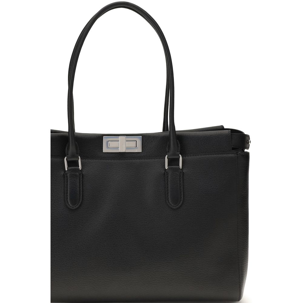 Fendi Black Calf Leather Bos Taurus Shoulder Women's Bag