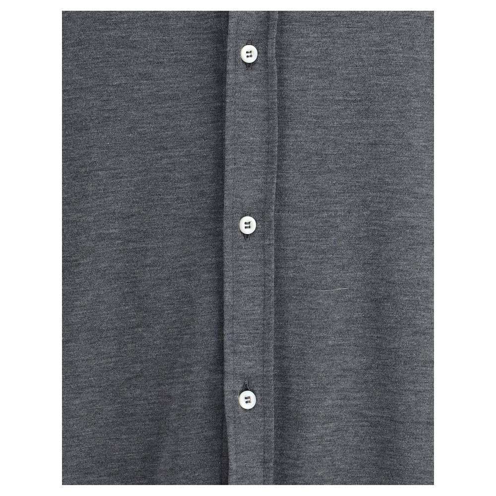 Brunello Cucinelli Gray Silk Men's Shirt