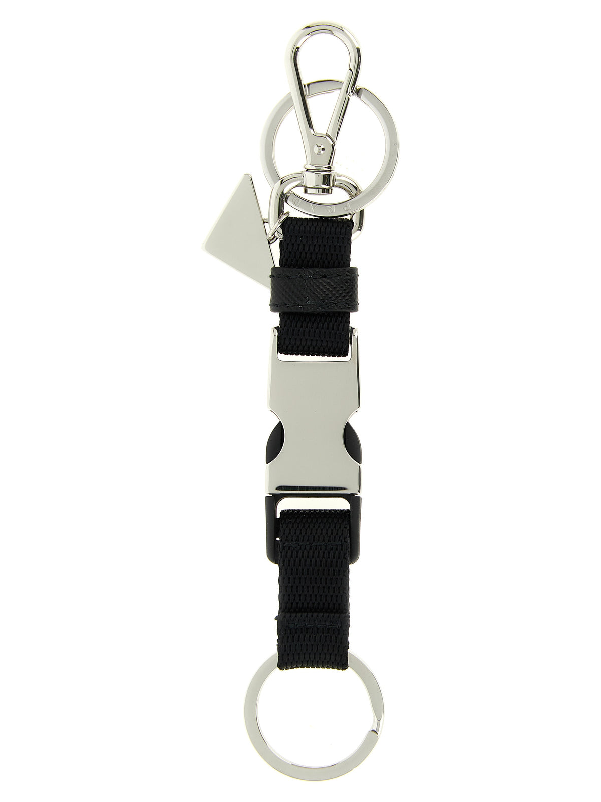 Prada Black Stainless Steel Men's Keychain