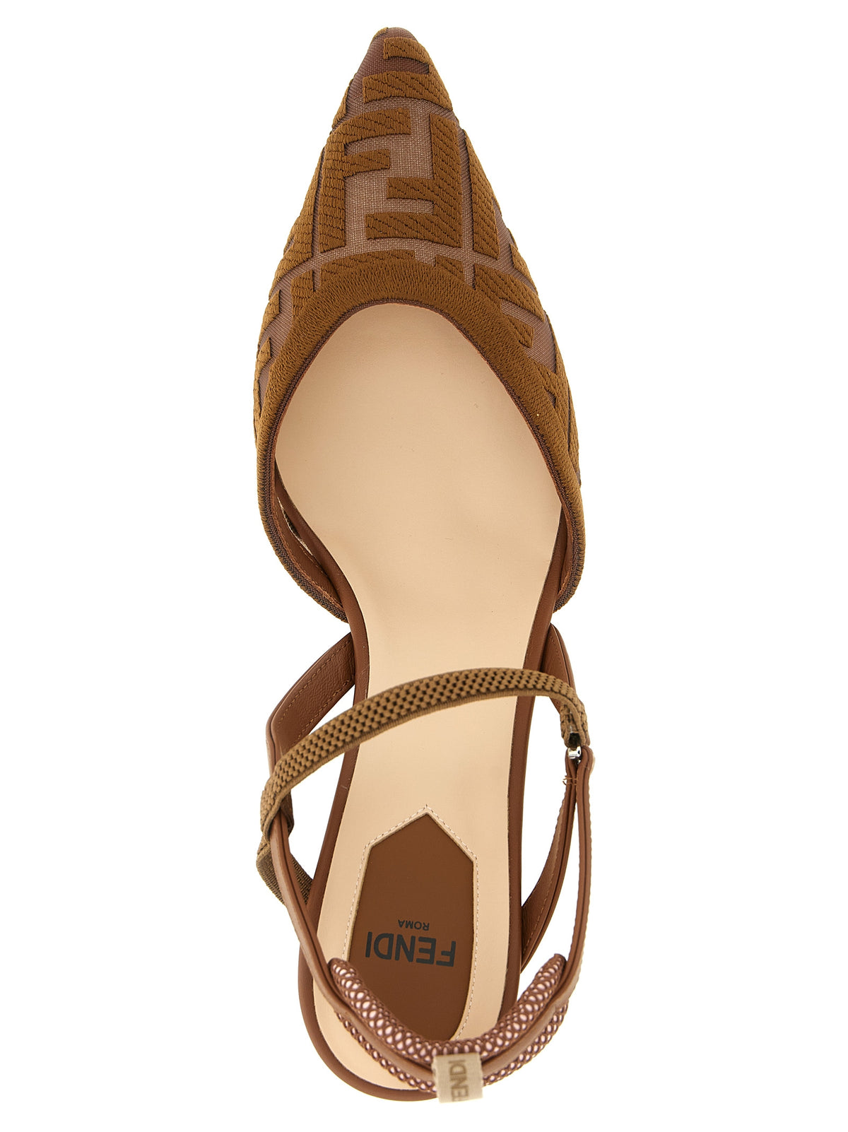 Fendi Brown Polyamide Mid Heel Women's Pumps