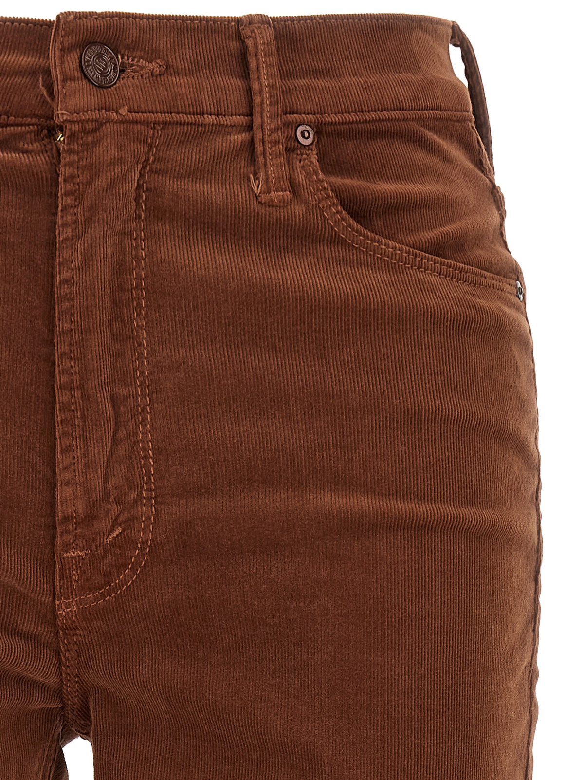 Mother Denim Brown Cotton Flared Women's Pants
