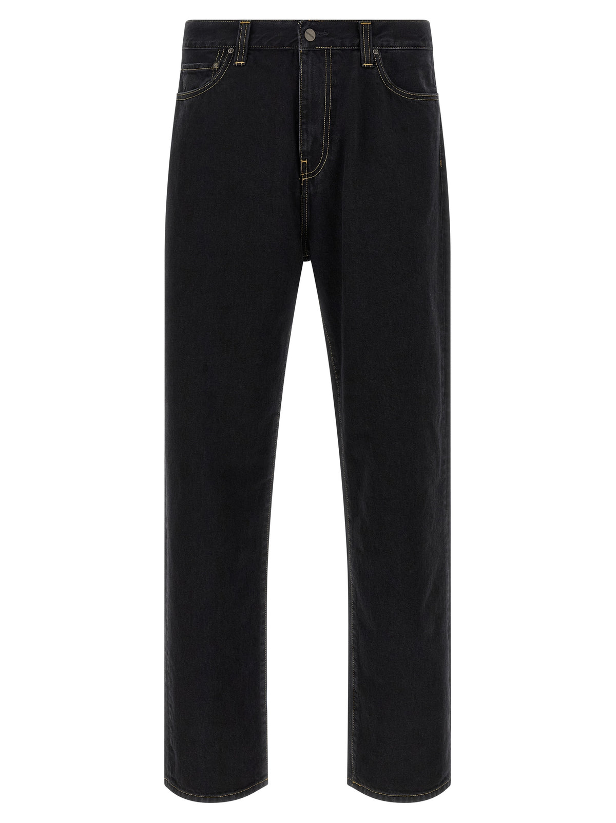 Carhartt Wip Black Cotton Tapered Men's Jeans