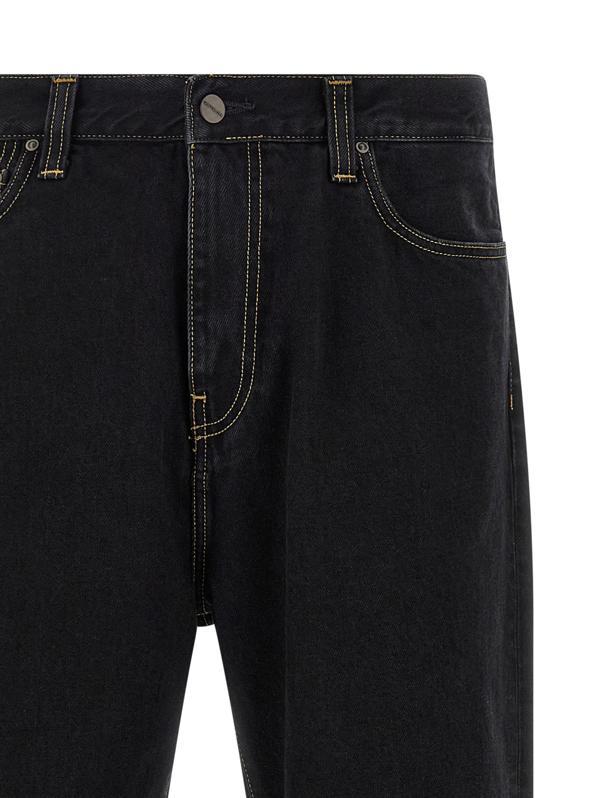 Carhartt Wip Black Cotton Tapered Men's Jeans