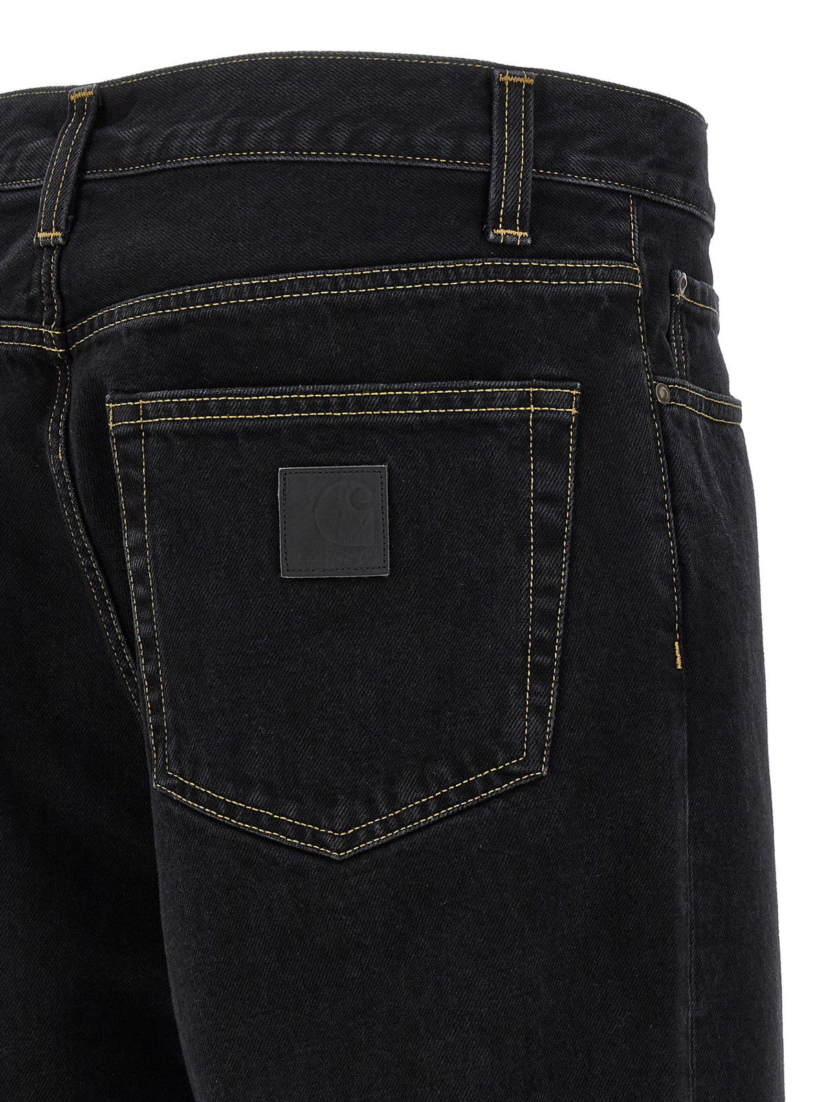 Carhartt Wip Black Cotton Tapered Men's Jeans
