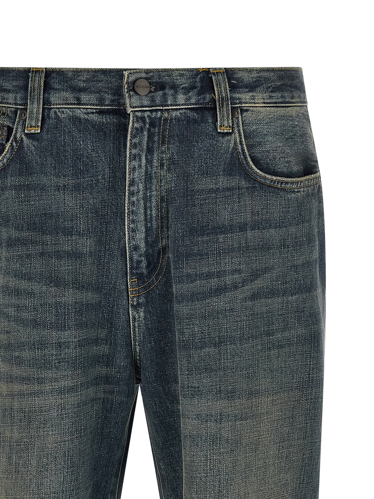 Carhartt Wip Gray Cotton Straight-Leg Men's Jeans