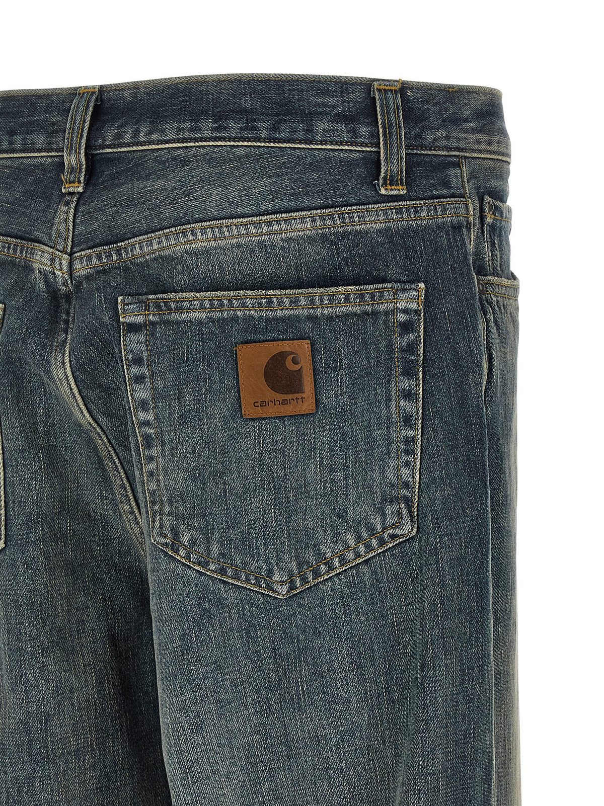 Carhartt Wip Gray Cotton Straight-Leg Men's Jeans