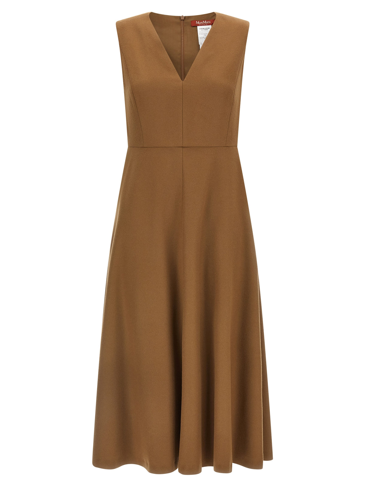 Max Mara Brown Wool Midi Women's Dress
