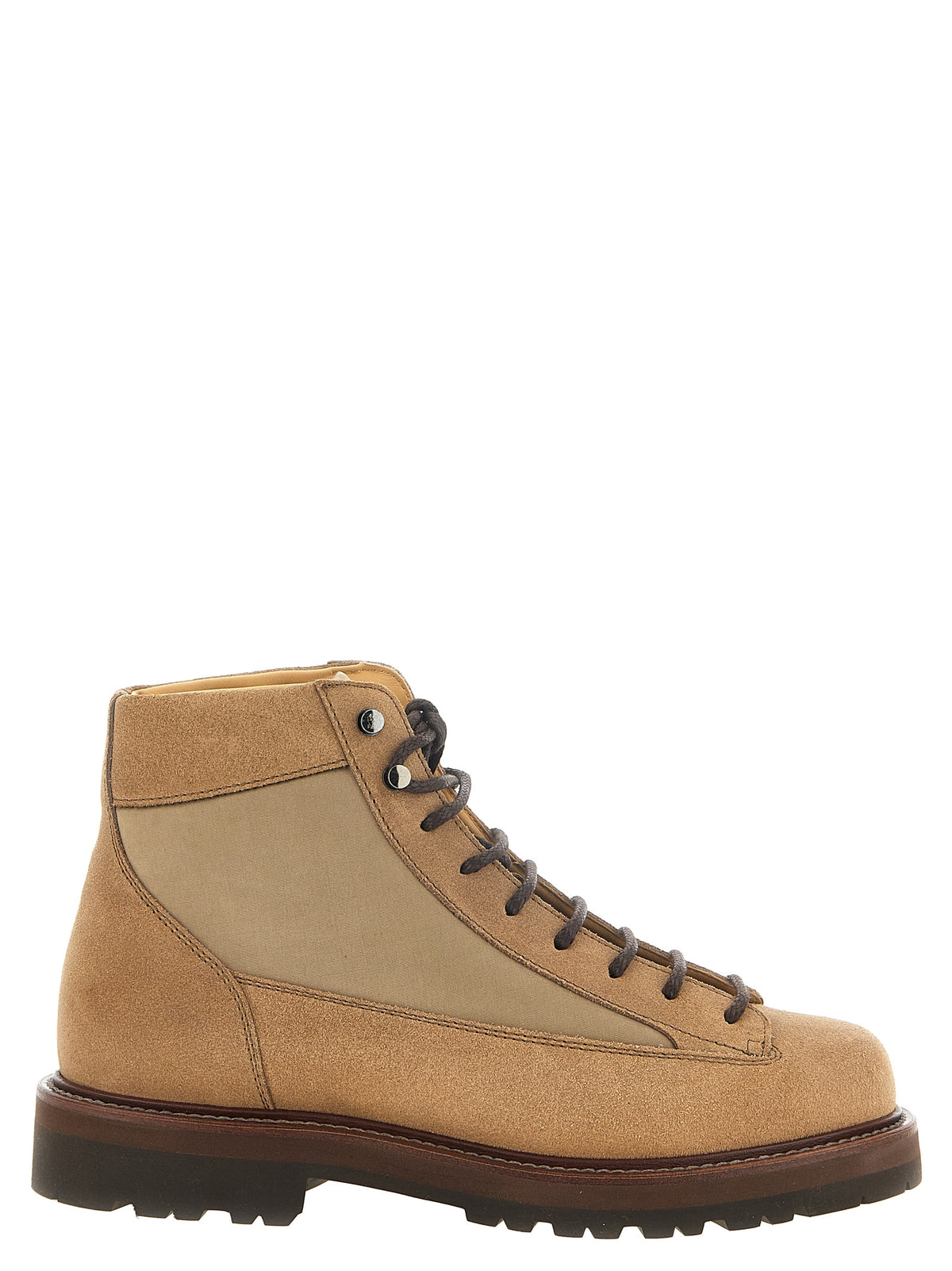 Brunello Cucinelli Beige Calfskin Ankle Men's Boots