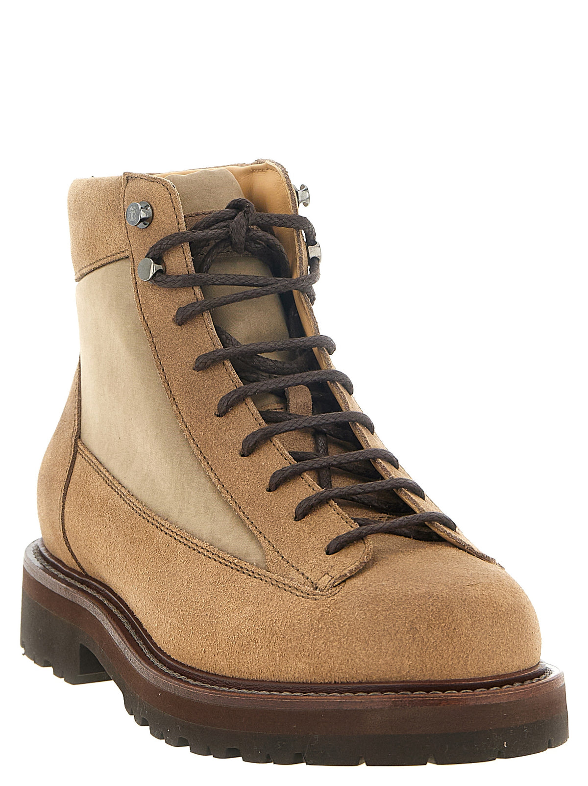 Brunello Cucinelli Beige Calfskin Ankle Men's Boots