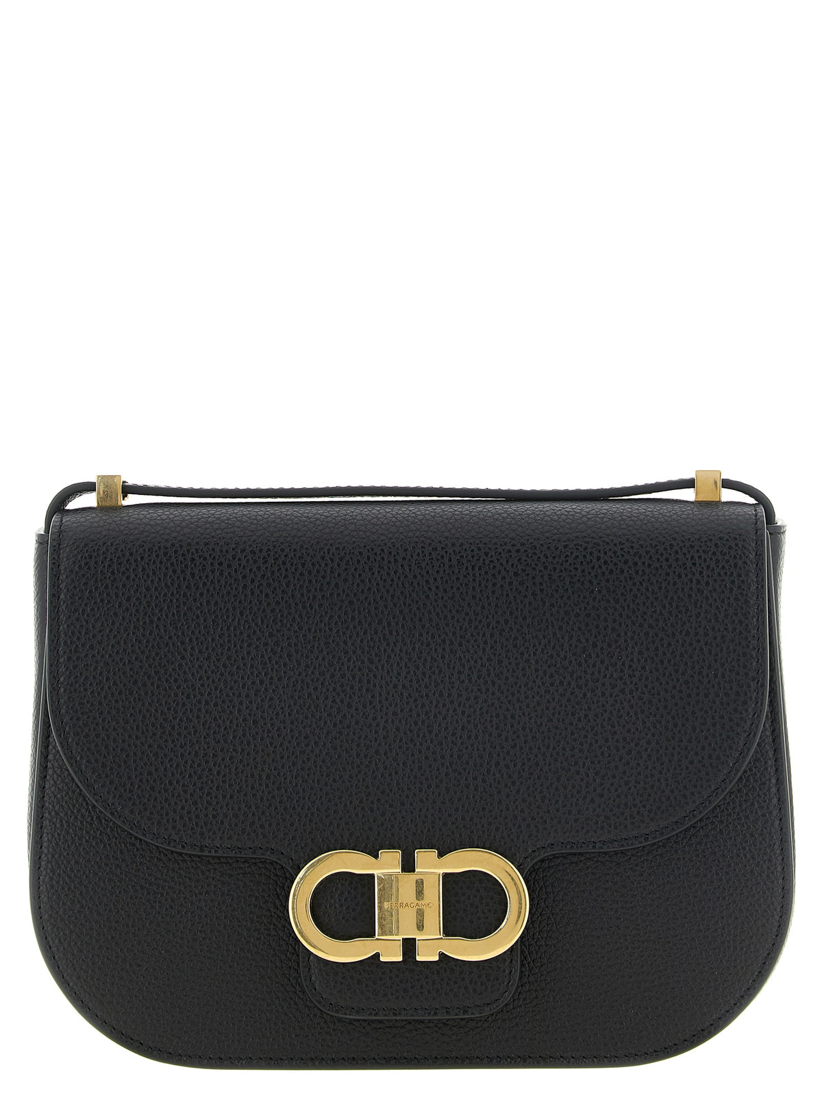 Ferragamo Black Calfskin Crossbody Women's Bag
