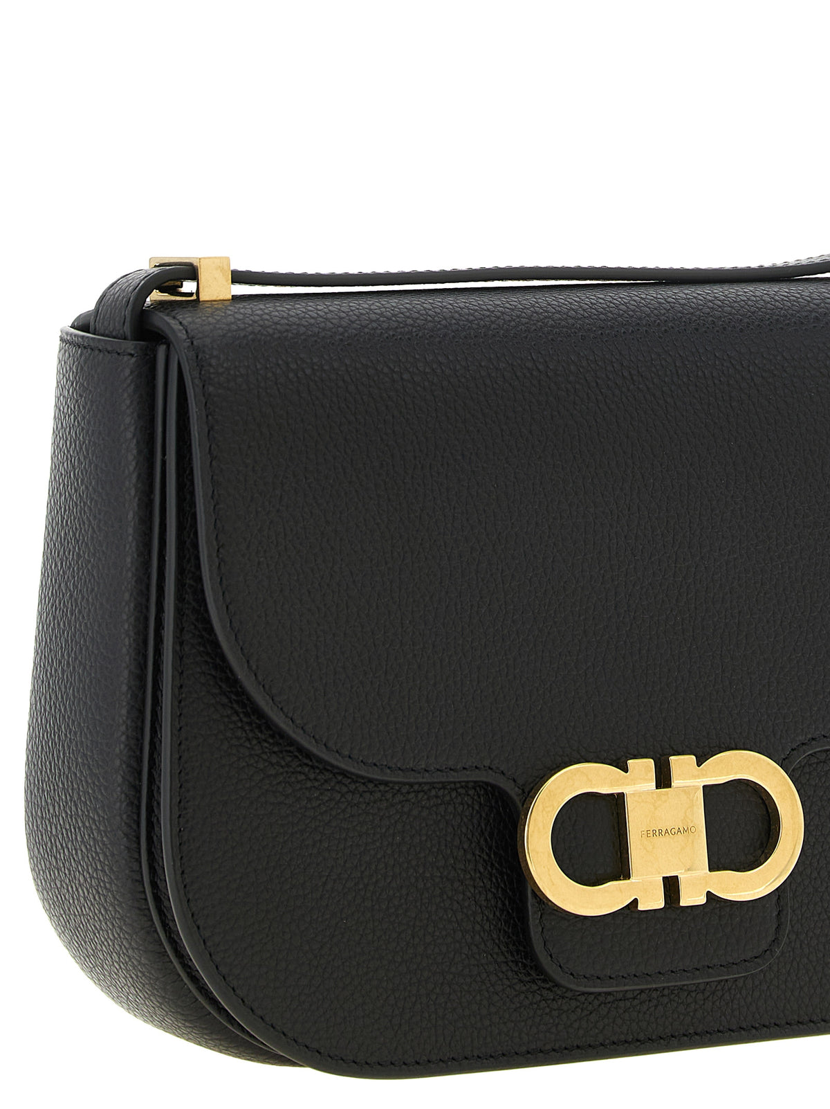 Ferragamo Black Calfskin Crossbody Women's Bag