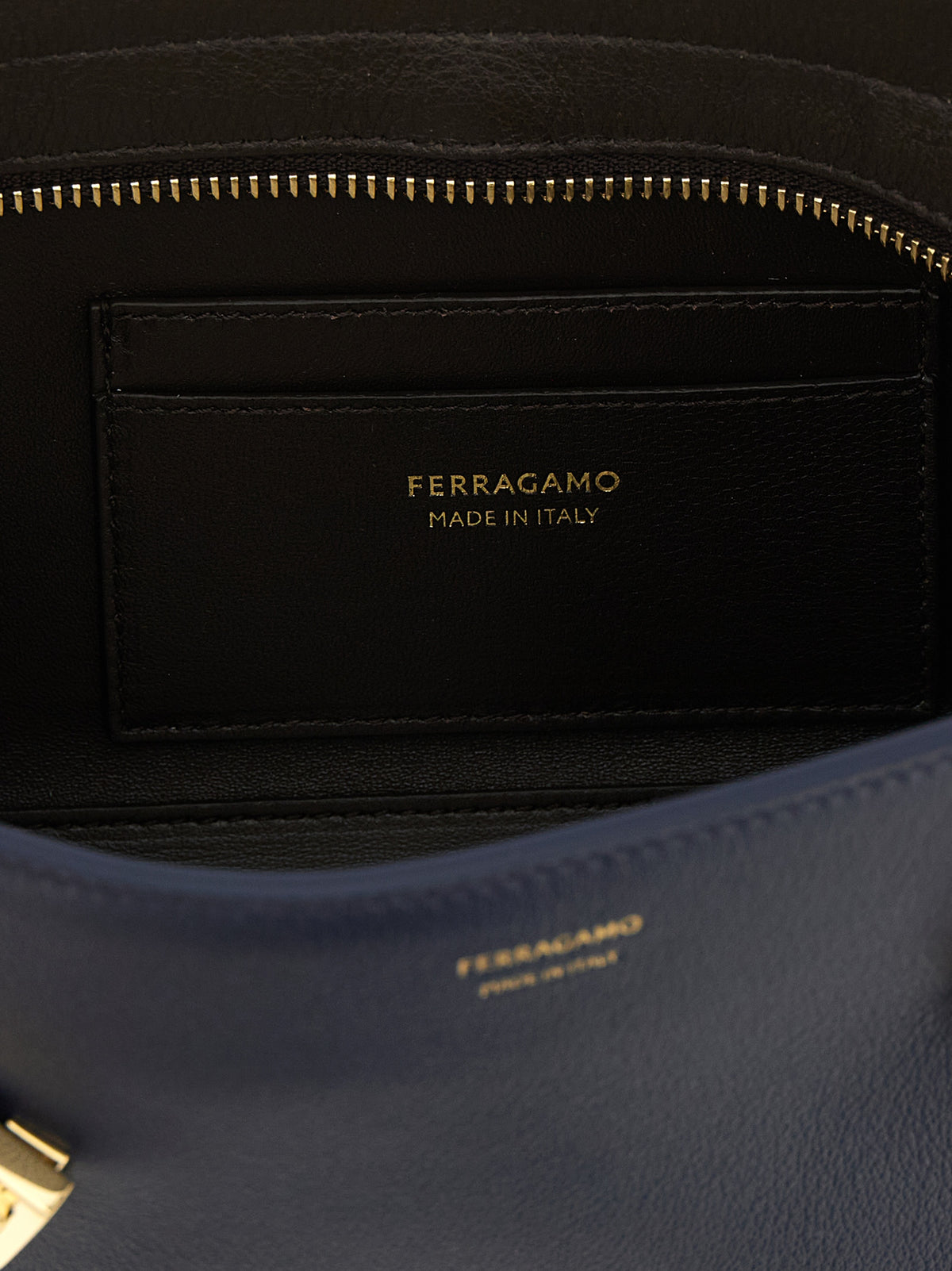 Ferragamo Blue Calfskin Shoulder Women's Bag