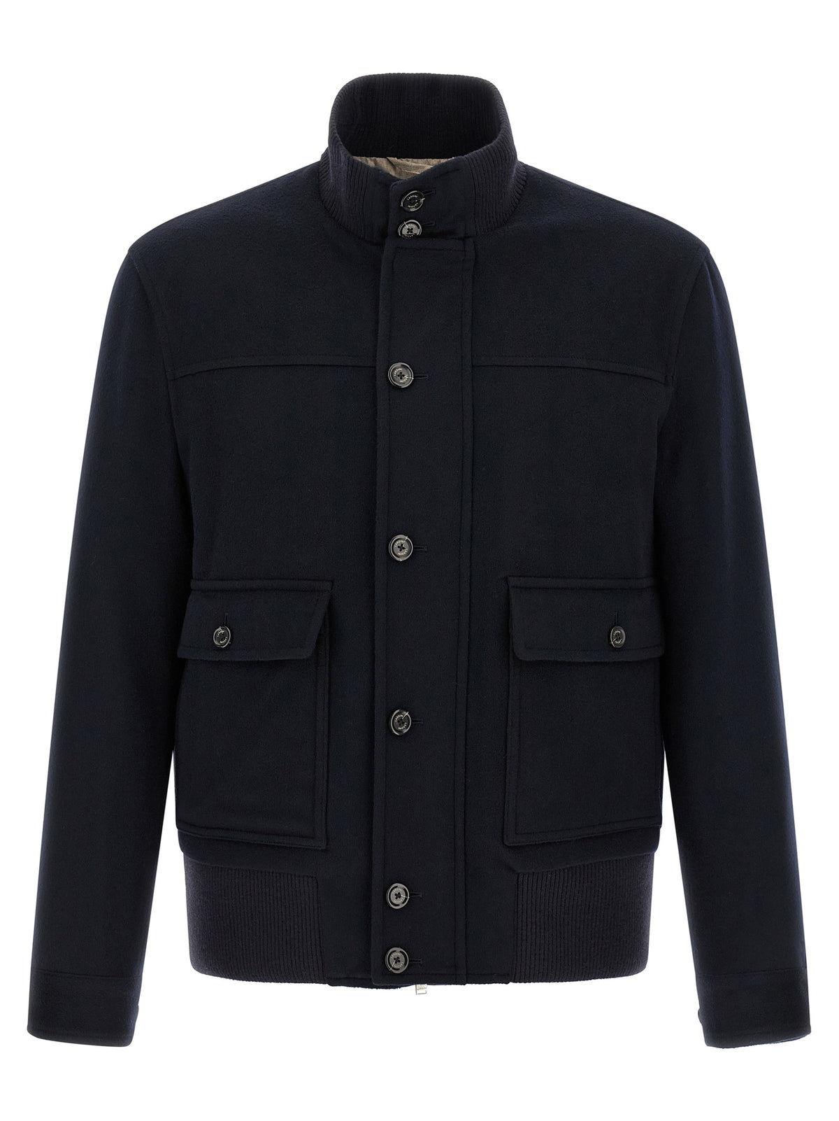 Lardini Blue Virgin Wool Full-Length Men's Jacket