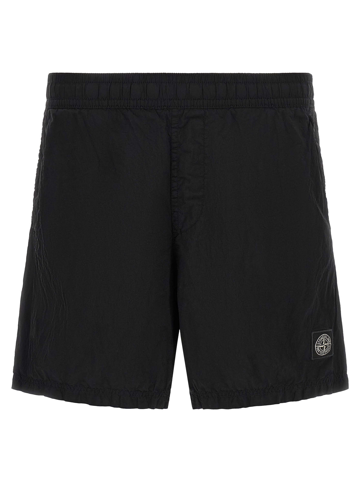 Stone Island Black Polyamide Cargo Men's Shorts