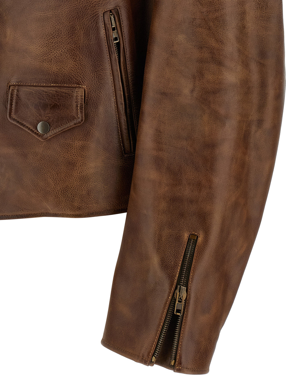 Maison Margiela Brown Calfskin Leather Men's Jacket
