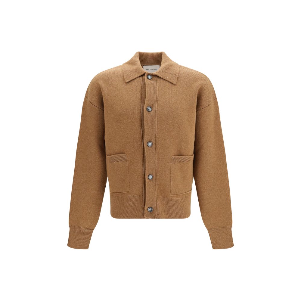 Ami Paris Brown Wool Oves Aries Men's Cardigan
