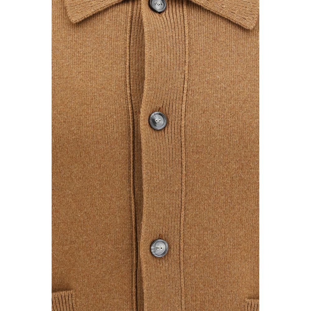 Ami Paris Brown Wool Oves Aries Men's Cardigan