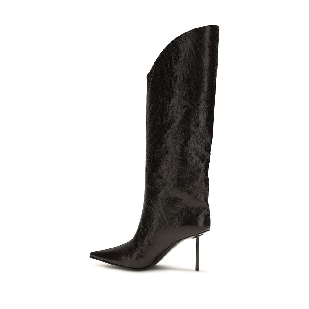 LE SILLA Black Calf Leather Bos Taurus High Heel Women's Boots