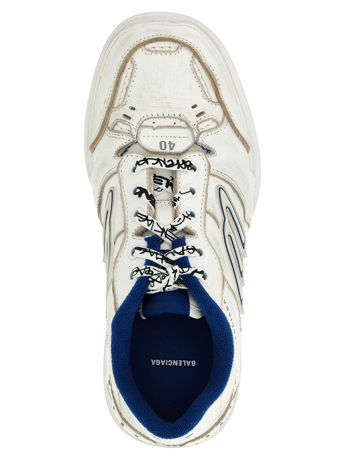 Balenciaga White Calfskin Athletic Men's Sneakers