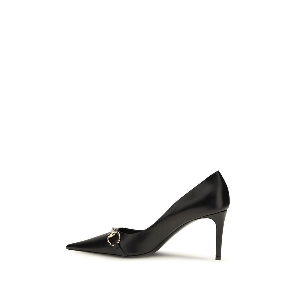Gucci Black Calf Leather Bos Taurus High Heel Women's Pumps
