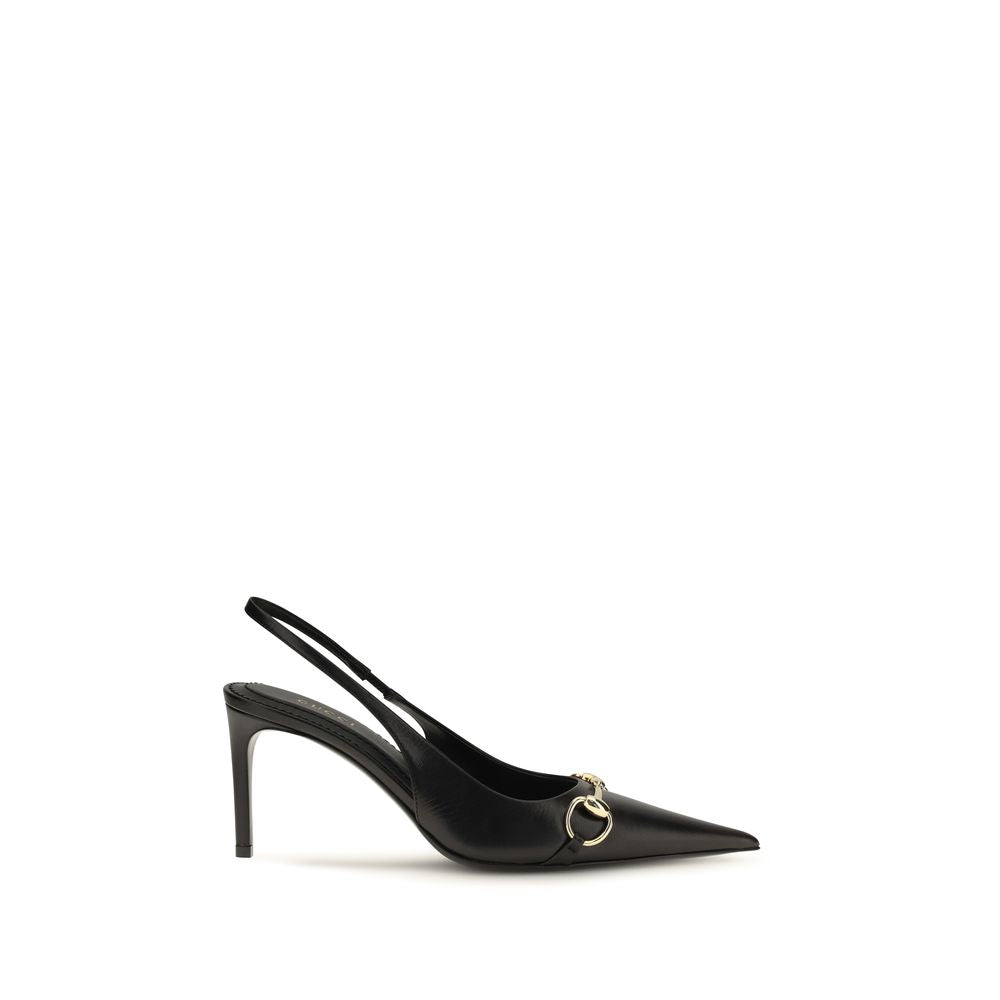Gucci Black Calf Leather Bos Taurus High Heel Women's Pumps