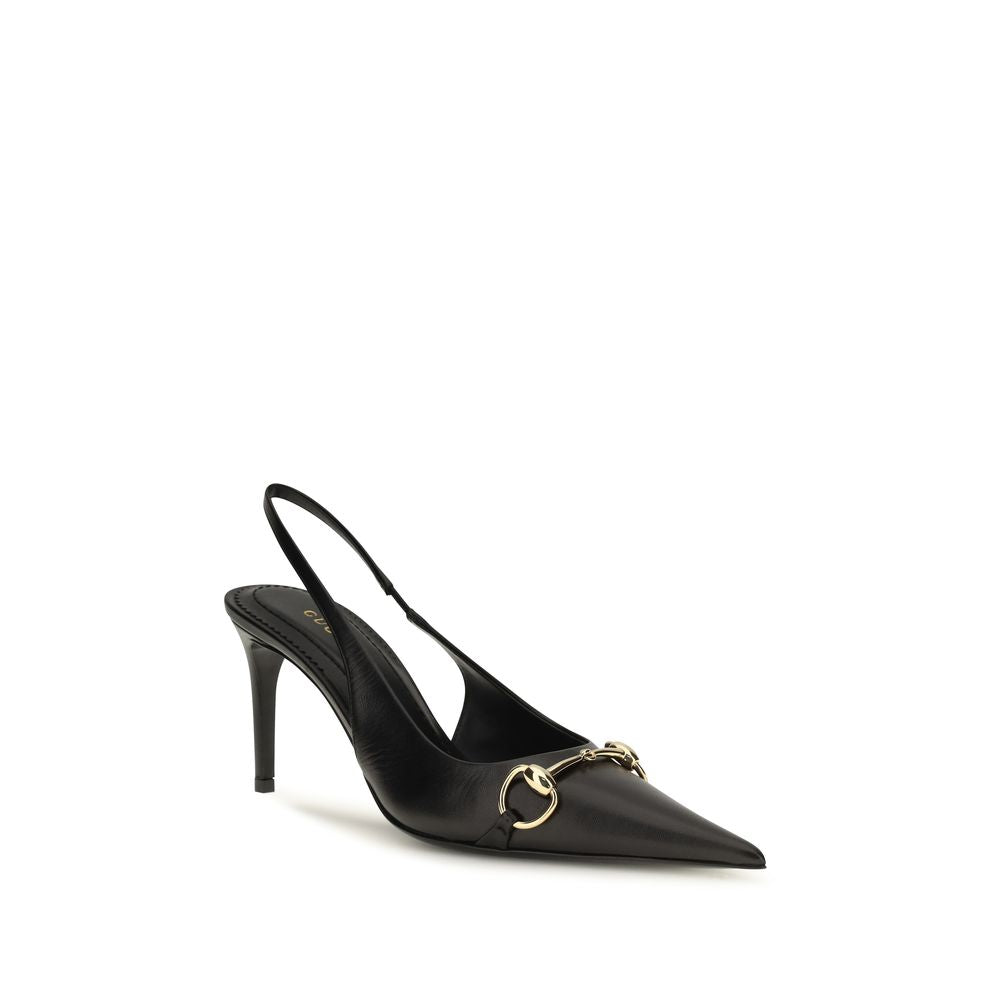 Gucci Black Calf Leather Bos Taurus High Heel Women's Pumps
