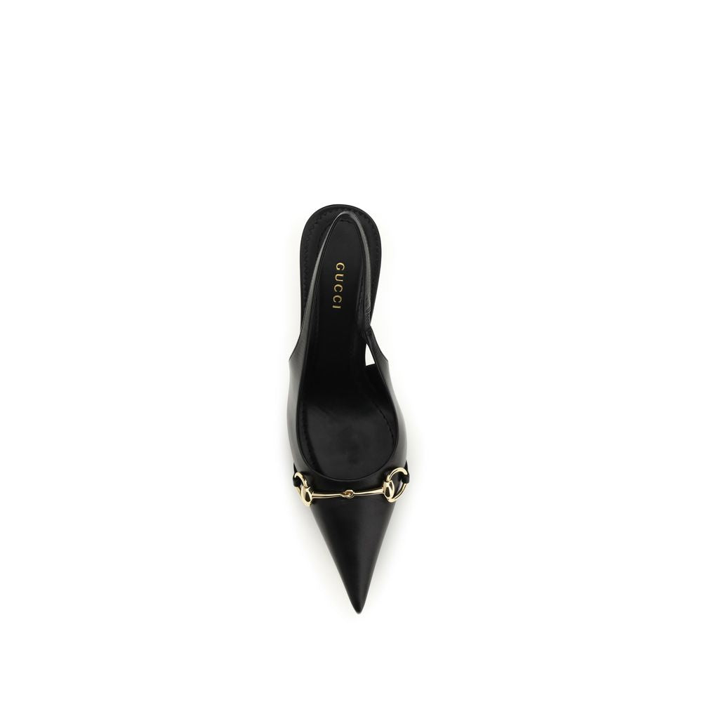 Gucci Black Calf Leather Bos Taurus High Heel Women's Pumps