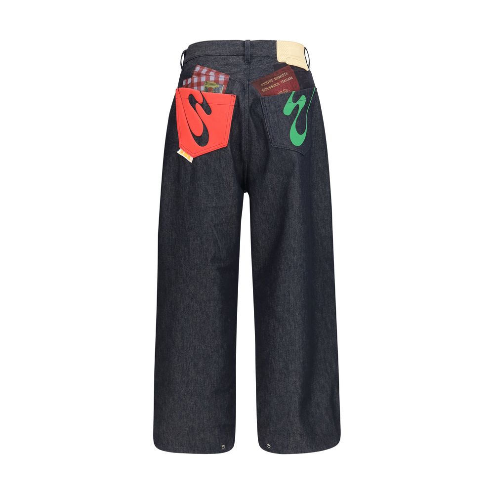 PDF Channel Blue Cotton Relaxed Fit Men's Jeans