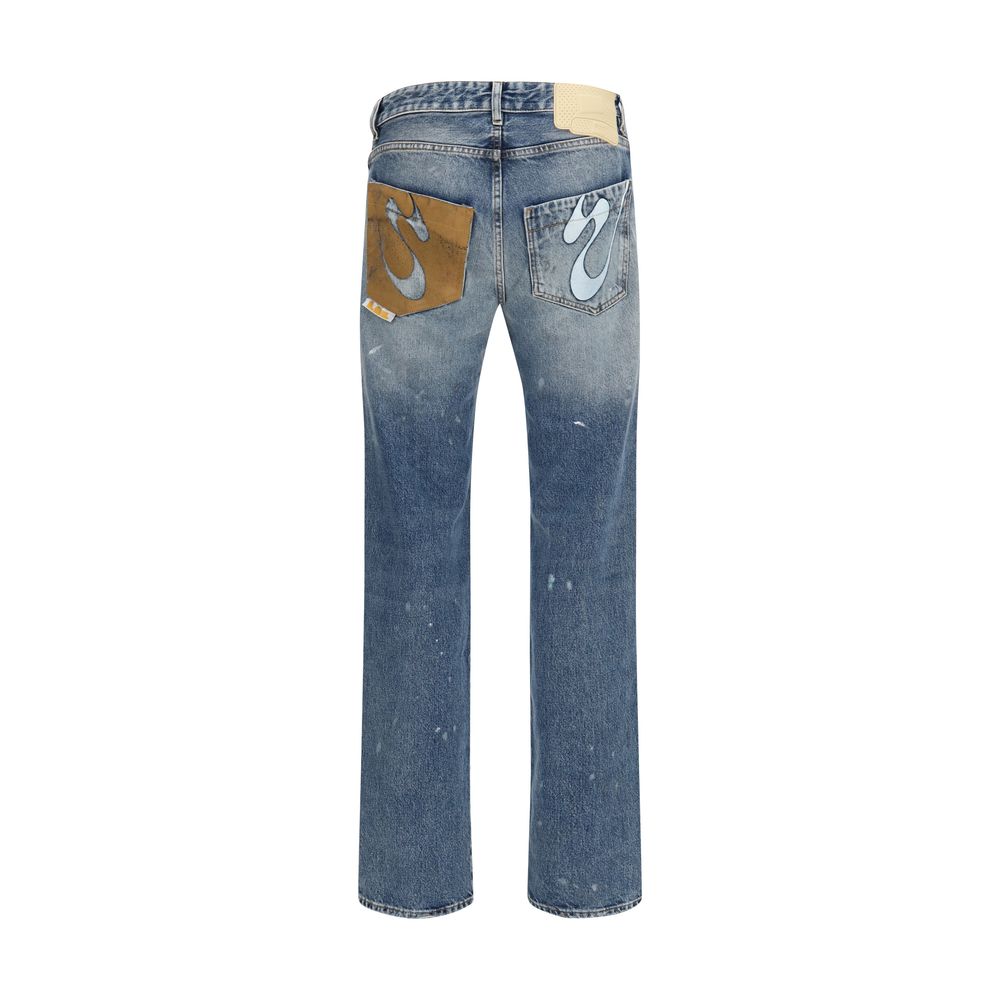 PDF Channel Blue Cotton Straight-Leg Men's Jeans