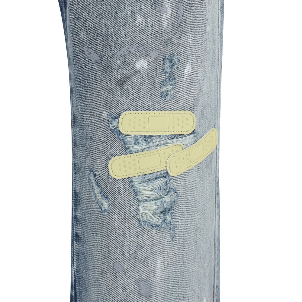PDF Channel Blue Cotton Straight-Leg Men's Jeans