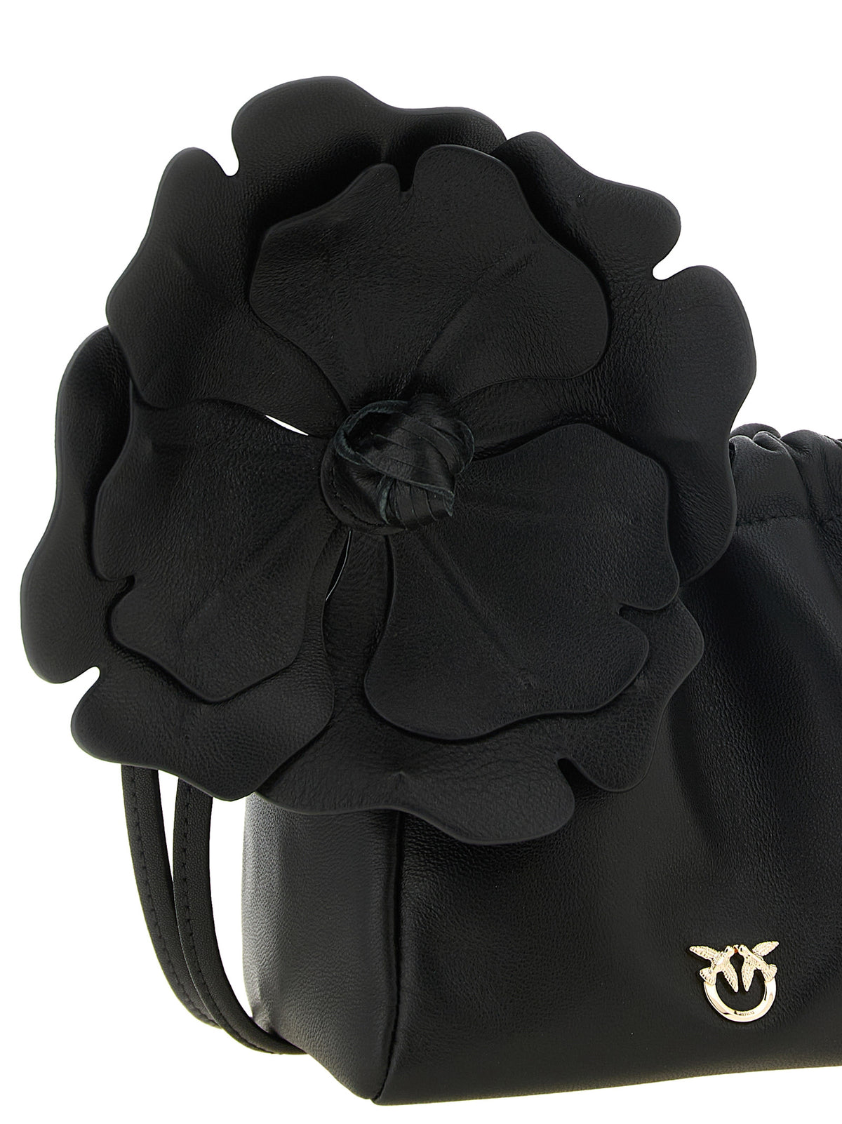 PINKO Black Lambskin Clutch Women's Bag