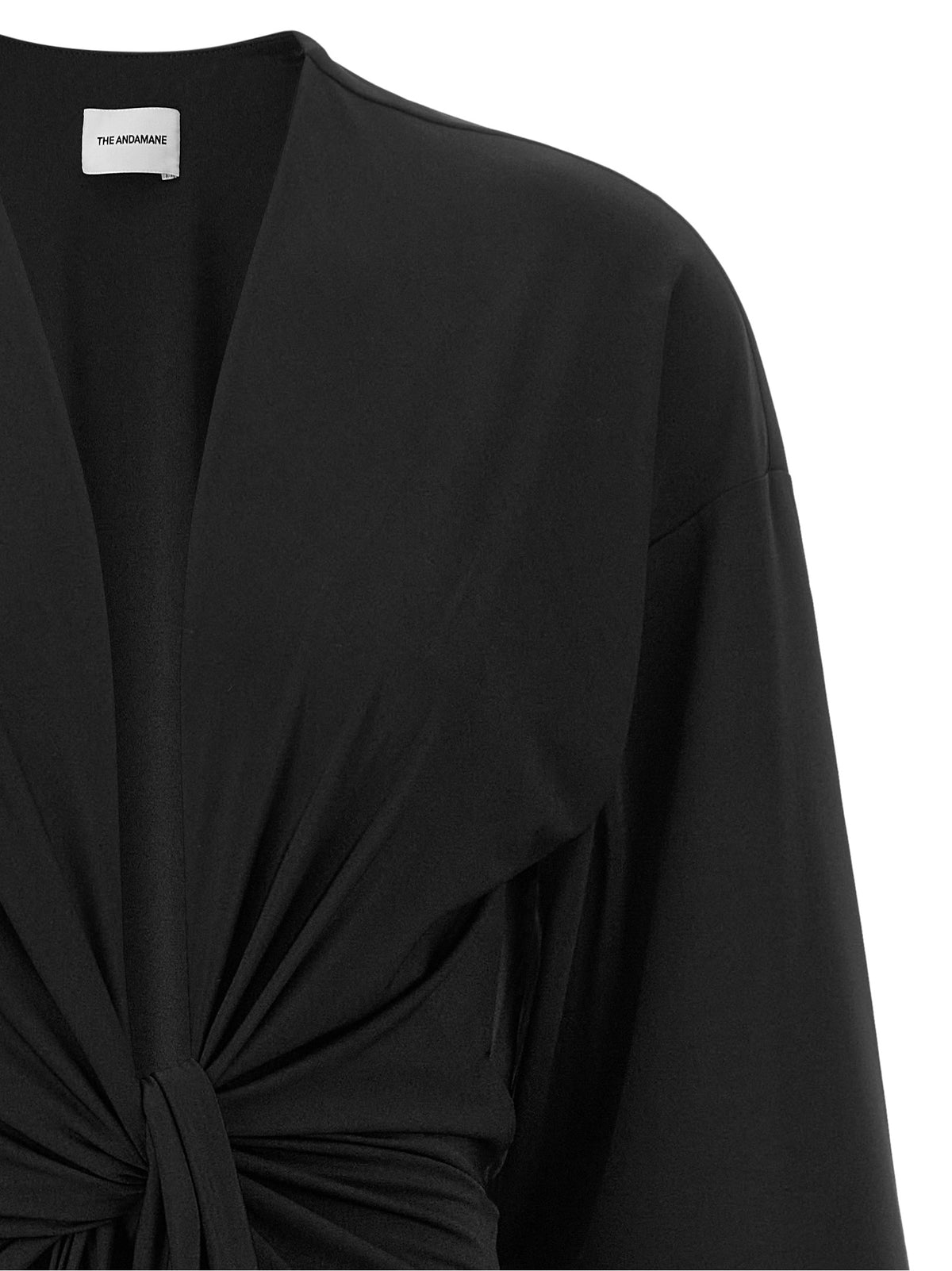 The Andamane Black Polyester Short Women's Dress