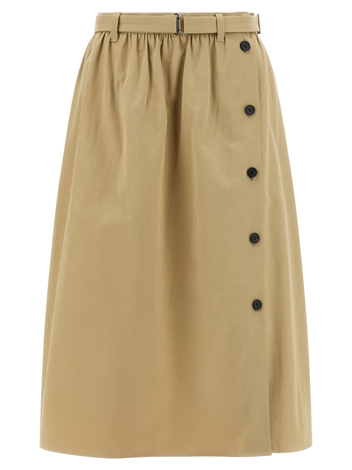Prada Beige Cotton Midi Women's Skirt