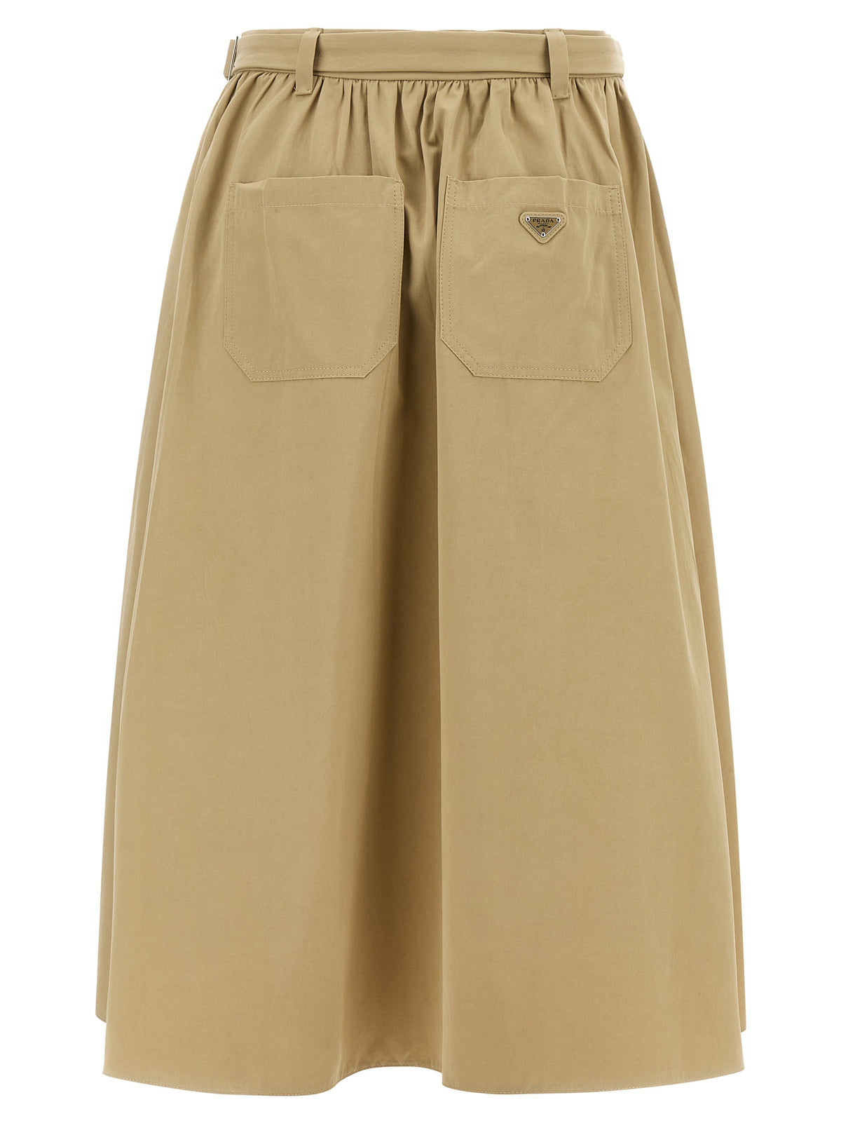 Prada Beige Cotton Midi Women's Skirt